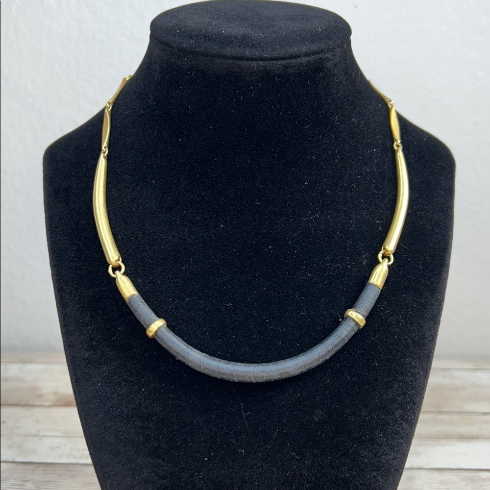 Stella & Dot Preppy Style Gold and Black Necklace